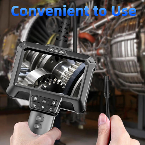 Waterproof IP67 Borescope Endoscope Camera With Light 4.3 Inch LCD 1080P HD Inspection displaying gears