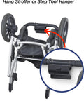 Rock Solid Heavy Duty Ladder Hook Wall Mount, Black Carbon Steel Garage Storage Hanger, sturdy tool hanger on stroller frame.