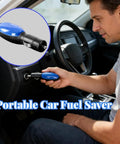 Man installing Fuel Sync Device To Boost Gas Mileage, Quick Plug And Play Car Gas Saver, Portable 12V MPG Booster in car.