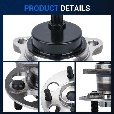 Rear Wheel Bearing And Hub Assembly 512370 For Toyota Yaris Prius C Scion IQ 4 Lug With ABS direct fit, product detail view