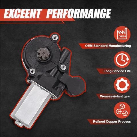 Toyota Power Window Lift Motor Front Left Driver Side For Camry 2002-2006 Highlander 2001-2007 RAV4 2001-2005 Scion Xa 2004-2006 Replace 85720-12300 85720-32160 4710011, black and silver OEM motor