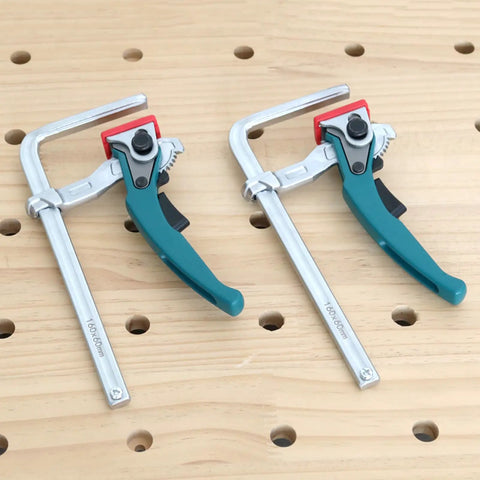 Heavy Duty Adjustable Steel Table Clamps For Woodworking Workbenches With Quick Release Ratchet And Non Slip Buckle