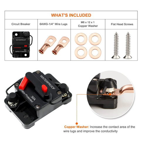 150 Amp Marine Circuit Breaker With Manual Reset For Boat Trolling Motors ATV Waterproof 12V-48VDC Power Protection