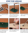 Straight-Up Chicago Studs Leather Crafting Kit With Heavy-Duty Punch Tools And Precision Screwdrivers And 100 Piece Multi-Color Binding Screw Set For Badass Diy Projects step-by-step usage instructions for leather crafting.
