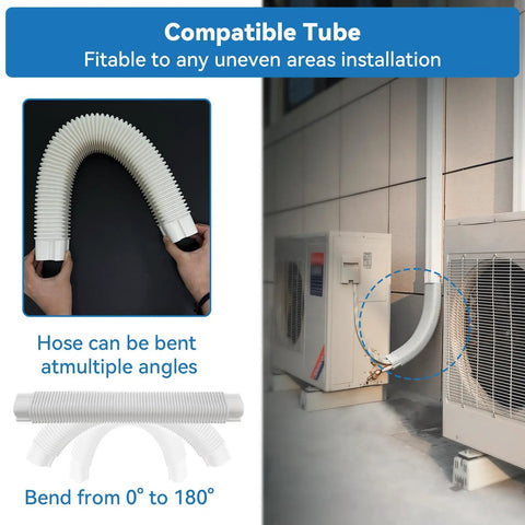 Hella Tough Pvc Line Set Cover For Mini Split Ac Systems Bold White Finish Paintable Surface showing flexible tube installation.