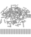 100 Pcs 2mm x 8mm Dowel Pins Set In Bearing Steel Cylindrical Dowel Pins For Shelf Support Pegs And Rod Fasteners Displayed