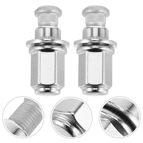 Up Your Ride Game With This VINTORKY Wheel Hub Nut Kit Featuring Two Sets Of Universal Lug Nut Covers And Replacement Wheel Bolts For Toyota Cars That Make Maintenance A Breeze To Install Anywhere. silver steel wheel bolts set, close-up