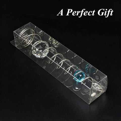 Spiral Tail Wind Spinner Gazing Ball For Indoor Outdoor Decor, 13 Inch light blue crystal glass ball in gift box