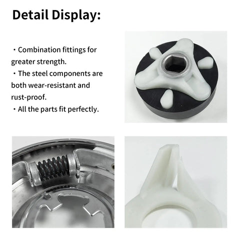 Upgraded Washer Clutch Kit With Motor Coupling And Four Agitator Dogs Replacement For Top Load Washers To Fix Agitation And Spin Problems Like A Pro Easy Install Durable OEM Style Parts, white plastic and metal parts