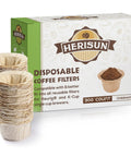 Disposable K Cup Filters 300 Count For Keurig 1.0 2.0 Brewers Unbleached Natural next to product packaging box