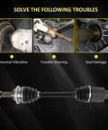 Image showing issues solved by Beefy Front Left Right CV Axle Shaft Assembly for 2010-2012 Ford Fusion 2.5L, detail of axle design.