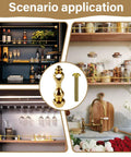 Heavy Duty Gold Tone Zinc Alloy Shelf Rail Brackets 4 Pack With A Sleek Brass Finish in various home application settings.