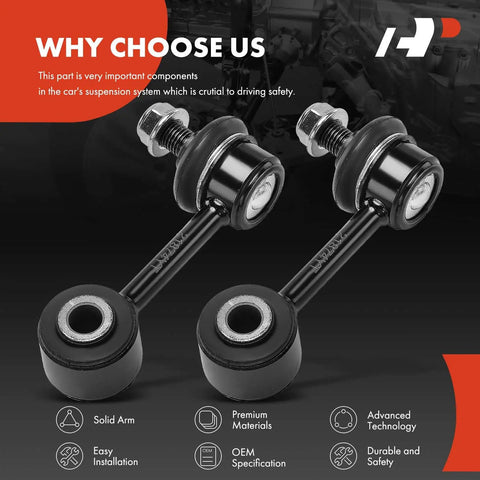Rear Sway Bar Links 2 Pack For Ford Fusion 2006 2012 Lincoln MKZ 2007 2012 Zephyr 2006 Mazda 6 2003 2008 Mercury Milan 2006 2011 Stabilizer Bar Link Set For Improved Handling And Ride shown with features