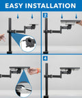 Rock Solid Universal Printer Pole Mount With Full Motion Articulating Arm Adjustable Swivel Roll Play Tray Smart Wire Routing For Shipping Desk Workhorse Setup installation guide
