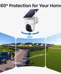 Outdoor Wireless Security Camera Kit, 4 Camera System, No Monthly Fees, Solar Powered, 360 Degree Pan And Tilt, installed view