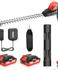 Ultra Lightweight Cordless Pole Hedge Trimmer With Dual Batteries And Charger, 18 Inch Blade, accessories included