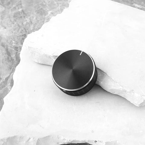Two Aluminum Alloy Potentiometer Knobs For 6.0mm Shaft Plum Blossom Axis Encoders 40mm Diameter 17mm Tall Black