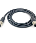 8 Pin M12 Double Male Straight Circular Connector Cable A Code IP67 Waterproof Unshielded PVC Wire 1 Meter 30V 2A AWG24 Brass Gold-Plated Contacts