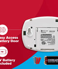 Back view of 2 Pack Battery Operated Carbon Monoxide Detectors With No Outlet Needed CO400 Model showing battery door and included battery.