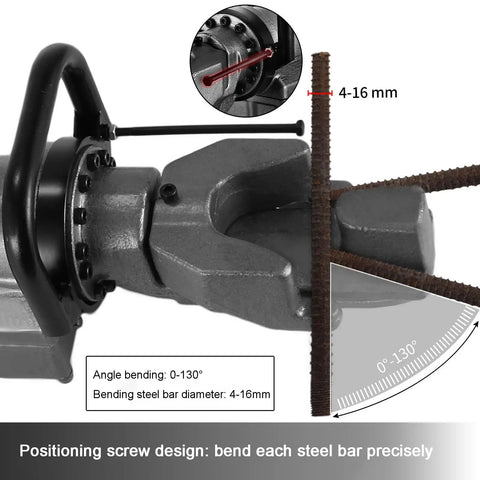 1500W Electric Hydraulic Rebar Bending Machine For Construction Sites Bends 4 To 25mm Steel Rods with positioning screw design.