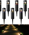 Eight Pack Low Voltage Path Lights With Side Ambient Lighting 5W LED Pathway Fixtures For Driveway And Garden 12 To 24V AC DC