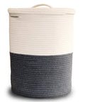 Large Laundry Basket With Lid Tall Woven Cotton Hamper For Blankets Clothes Toys Pillows Towels And Baby Nursery Essentials Dust Proof Storage Bin For Laundry Bathroom Living Room Kitchen