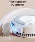 Premium Combination Smoke And Carbon Monoxide Detector With A Decade Long Sealed Battery, heat-retardant PC material for safety.