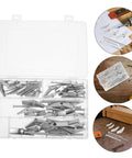 32 Piece Toggle Bolt And Wing Nut Kit For Heavy Duty Drywall Anchors No Fuss Easy Install Fasteners For Hanging Mirrors, Shelves And Furniture, Versatile Iron Construction DIY Kit For Quick, Solid Mounts, 8cm silver set in plastic case