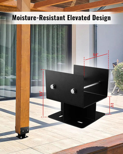 Heavy Duty 6x6 Concrete Post Base Anchor Two Pack Built Tough For Patio Gazebo Pergola Porch Fence And Deck Mount Elevates Wood Posts 2.5 Inch For Drainage And Rot Prevention Internal 5.5 By 5.5 Inch