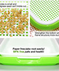 Close-up of holes in Four Tier Sprout Tray Set With Heavy Duty Plastic Shelf For Soil Free Wheatgrass Seeds Grower and Storage Trays