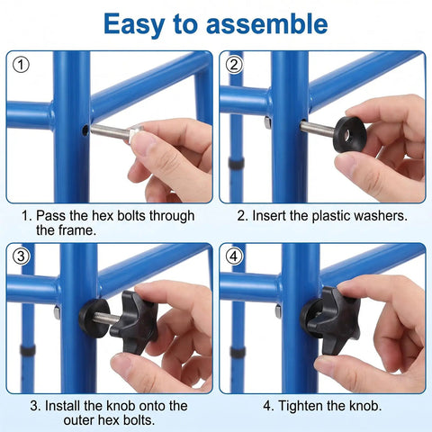 Easy assembly of Two Sets Rollator Walker Replacement Knobs And Arm Adjustment Knobs For A No Brainer DIY Fix Durable Plastic And Stainless Steel Fasteners M6 Track Bolt Set Fits Most Walking Aids Easy Install Spare Parts