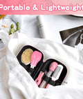 All In One Baby Grooming Kit For Newborns, 14-Piece Infant Safety Care Set in pink case, open with brush, comb, and clippers