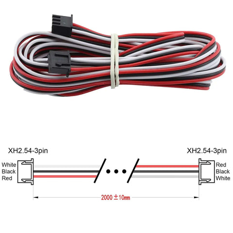 4 Pack 3D Printer Endstop Extension Cables XH2.54 3PIN Connector Cable Two Meters For Ender 3 5 CR10 Anycubic Tronxy Mega S