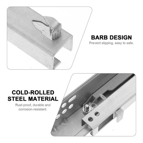 2 Pack Heavy Duty Drawer Slides With Bottom Mounted Concealed Design For Under Drawer Look Durable Metal Hardware For Smooth Quiet Full Extension And Easy Drawer Upgrades In Kitchen Bath Or Furniture, cold-rolled steel barb detail