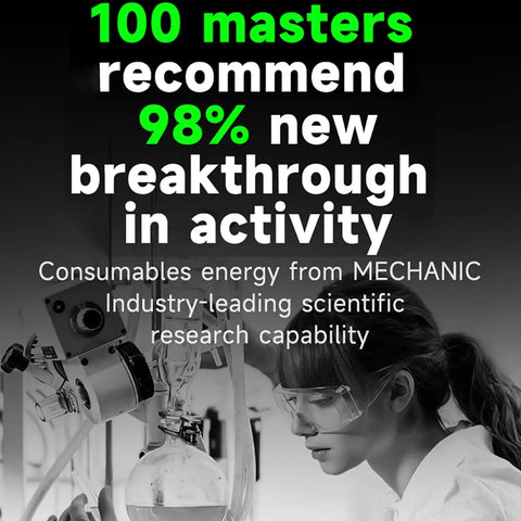 Scientist in lab with text overlay on breakthrough and recommendation in background.