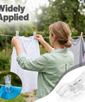 Grab These Heavy Duty 3.5 Inch Clear Balloon Arch Clips And Make Your Next Party Or Wedding Look Totally Awesome With Secure Spring Clamps That Grip Tight And Keep Balloons Stacking Smooth For Epic Backdrops. woman using clear PET spring clips on a clothesline to hold shirts outdoors