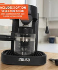 Electric Espresso Cappuccino Maker With Milk Frother, 4 Cup Capacity, Black Coffee Machine For Home Barista Experience