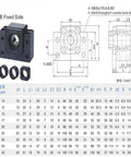 Detailed diagram of BK12 fixed side for Fixed And Floating Ball Screw Set For SFU1605 With BK12 BF12 Bearing Blocks End Supports And Bearing Mounts For CNC Machine Parts Ideal For Precise Linear Motion In DIY Routers And Machining Centers, including dimensions and specifications chart.