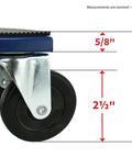 Close-up of wheel caster on Beefy Three Piece Snowmobile Dolly Set With 990 Lb Capacity Heavy Duty Steel Dollies Blue Finish