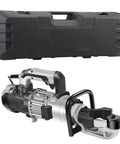 Heavy Duty Electric Hydraulic Rebar Bender 1600W Steel Straightening Tool with case, designed for bending rods 4 to 36mm.