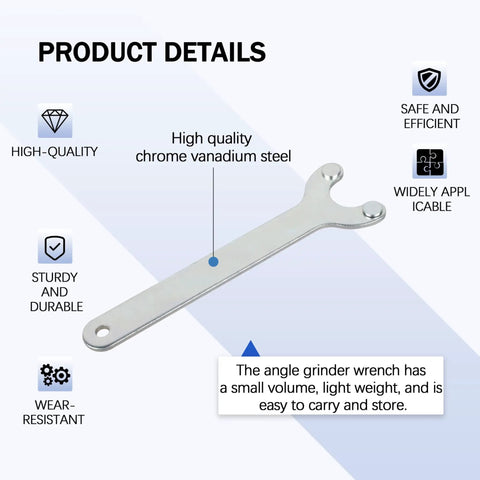 Tough As Nails Replacement Flange Wrench For Milwaukee M-18 Angle Grinder, chrome vanadium steel, 6.3 inches, lightweight and portable.