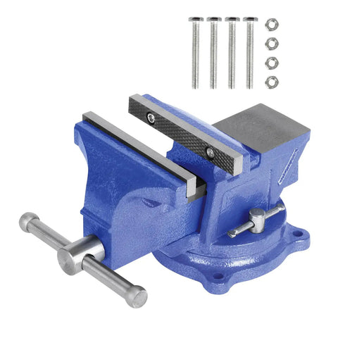 Heavy Duty 6 Inch Bench Vise Clamp With 150mm Jaw, Table Top Desktop Clamp, 360 Degree Swivel Base And Anvil, bolts and nuts