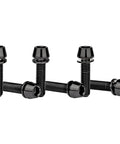 Badass Grade 5 Titanium Stem Bolts With Integrated Washers M5X18MM Black Hex Socket Hardware arranged in a row.