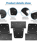 Heavy Duty Gate Hinges For Wooden Fences Set Of 6 Black Iron Barn Door Hinges For Wood Shed And Swing Gates With 54 Screws