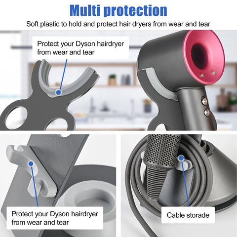 Supersonic Hair Dryer Holder For Dyson Supersonic Aluminum Alloy Bathroom Organizer Bracket With Cable Storage