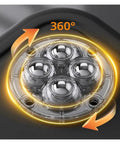 Caster Wheels, Castor Wheels 4Pcs Casters Universal Wheel 360° Rotation stainless steel wheel base showing smooth rotation design.