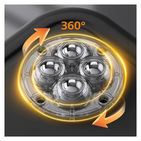 Caster Wheels, Castor Wheels 4Pcs Casters Universal Wheel 360° Rotation stainless steel wheel base showing smooth rotation design.