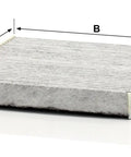 Cabin Air Filter With Activated Carbon For Cars Keeps Nasty Odors, Gas And Pollutants Out Of Your HVAC System, dimensions shown