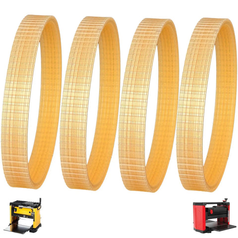 Four Pack Heavy Duty Six Rib Planer Drive Belt With Non Slip Grip And Rock Solid Build Killer Replacement For Dewalt Dw733 And Craftsman Thirteen Inch Jointer Oem Cross Reference 285968 00, yellow belts for woodworking tools