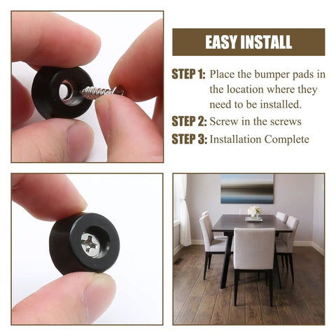16 Pack Rubber Feet With Screws 1 Inch Top Width 0.8 Inch Base 0.5 Inch Height Heavy Duty Non Slip Bumpers Anti Vibration Pads For Furniture